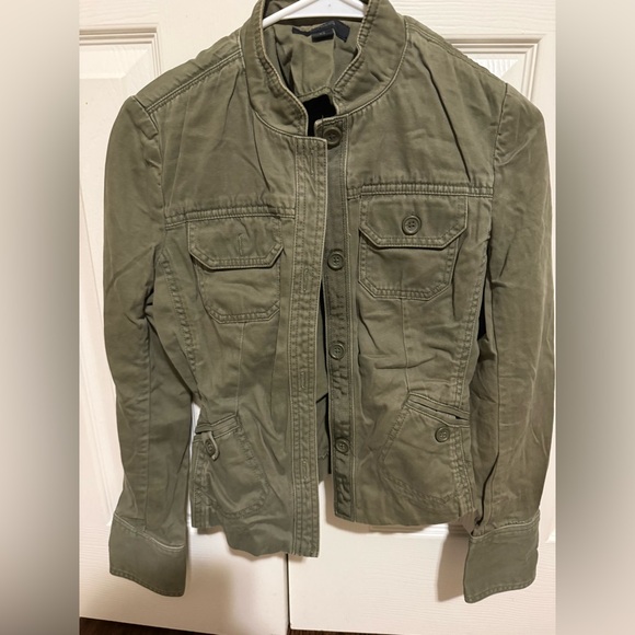 Express Jackets & Blazers - Express Utility Jacket Women’s XS Olive Green Military Style Button Front Coat